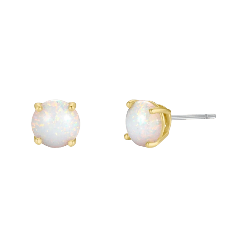 Round Gemstone Earrings