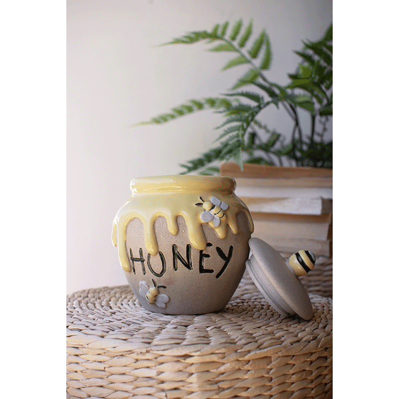 Decorative Ceramic Honey Jar