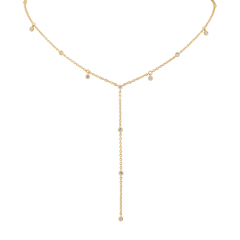 1 Cttw Round Cz Bezel Y Necklace