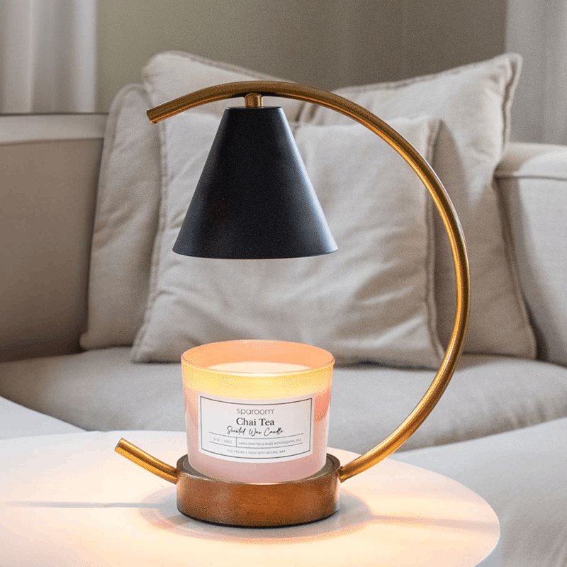 Half Moon Candle Warmer Lamp & Chai Tea Scented Candle