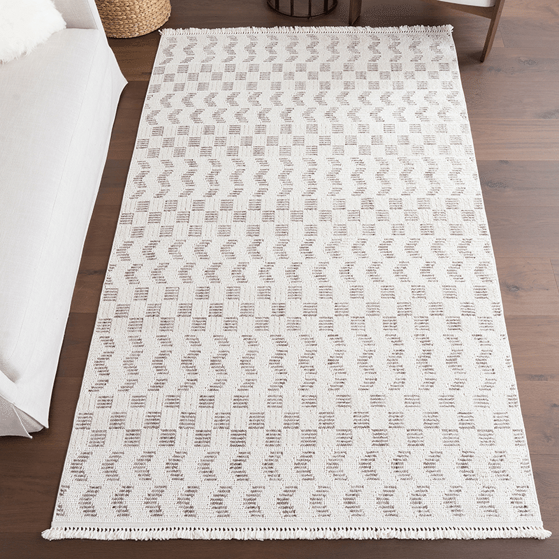 Allona Geometric Tassels Area Rug