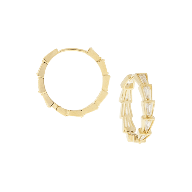 Tapered Crystal Baguette Huggie