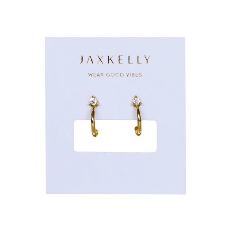 Open Mini Hoop - White CZ