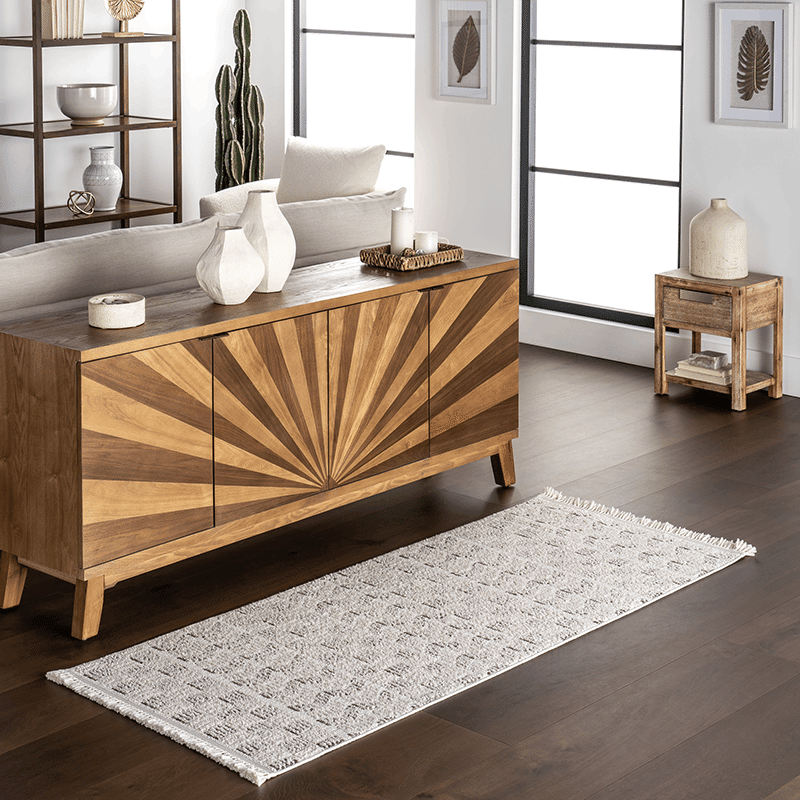 Allona Geometric Tassels Area Rug