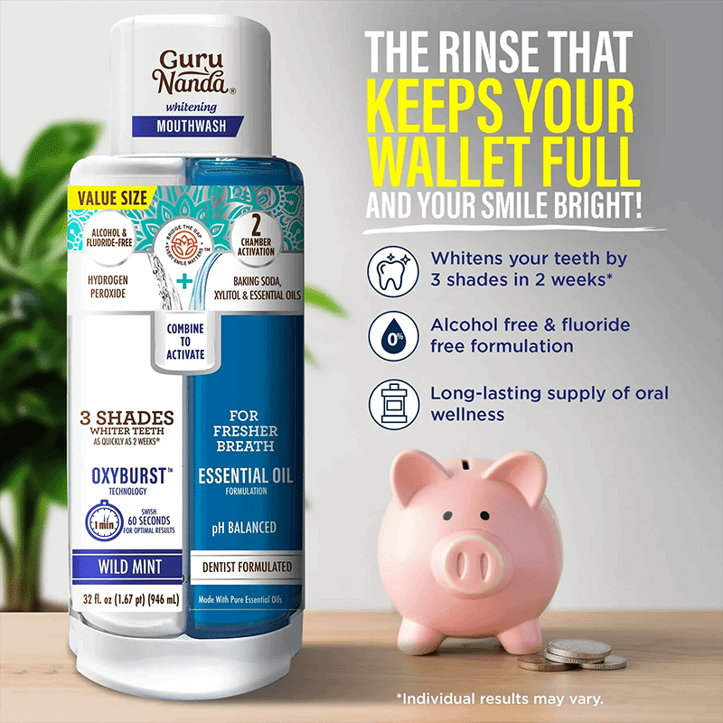 Dual Barrel Oxyburst Whitening Mouthwash, Value Size 