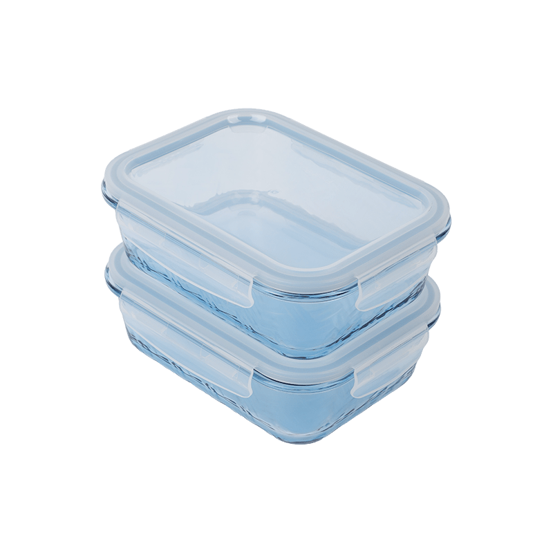Textured Glass Containers w/ Lids 