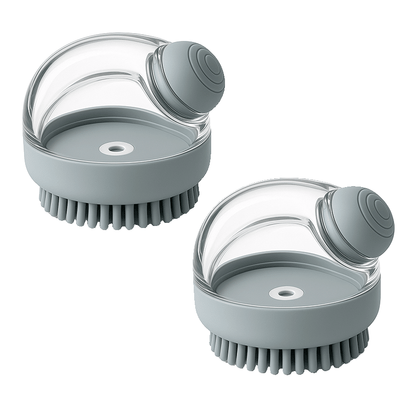 Silicone Massaging Dog Brush with Soap Dispenser (2 Pack)