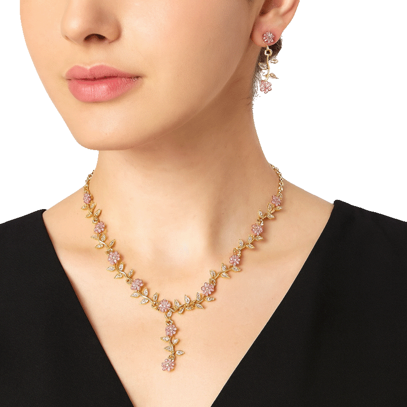 Floral Necklace & Earrings Set