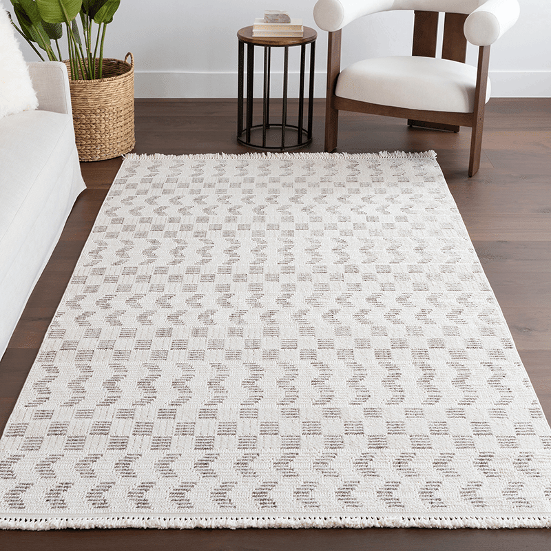 Allona Geometric Tassels Area Rug