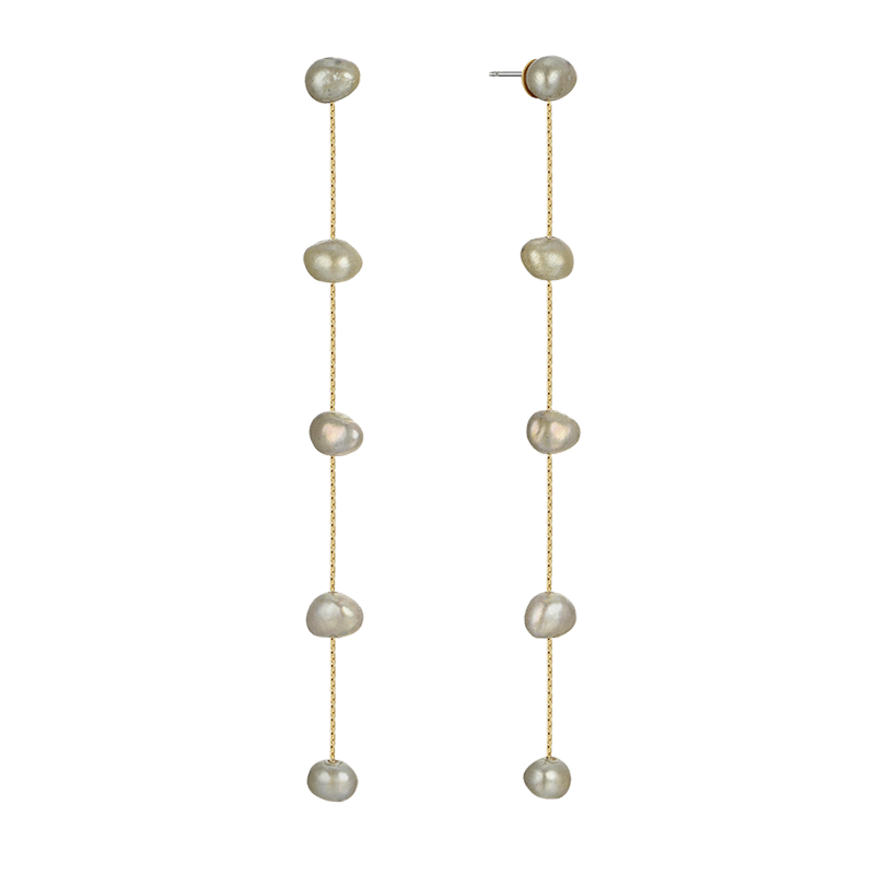 Dripping Pearl Delicate Drop 18k Gold Plated Earrings