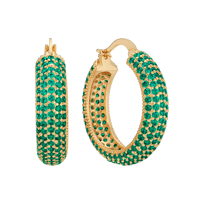 Sparkle Bits Mini Crystal 18k Gold Plated Hoops