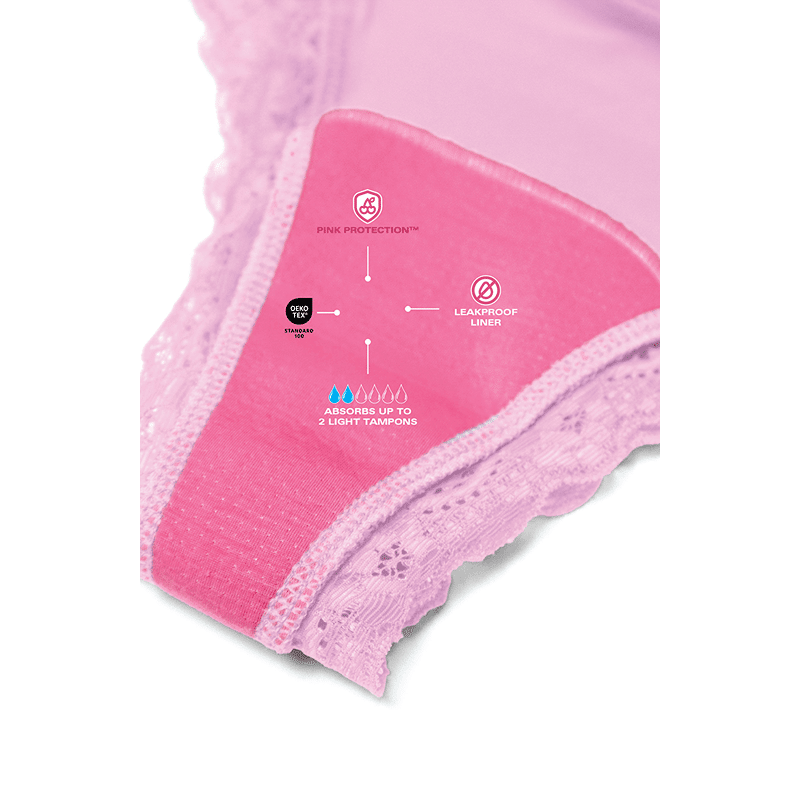 Ultra Smooth Lace Leakproof Cheeky Brief Liner