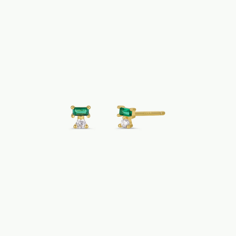 Double Stud Stack - Emerald