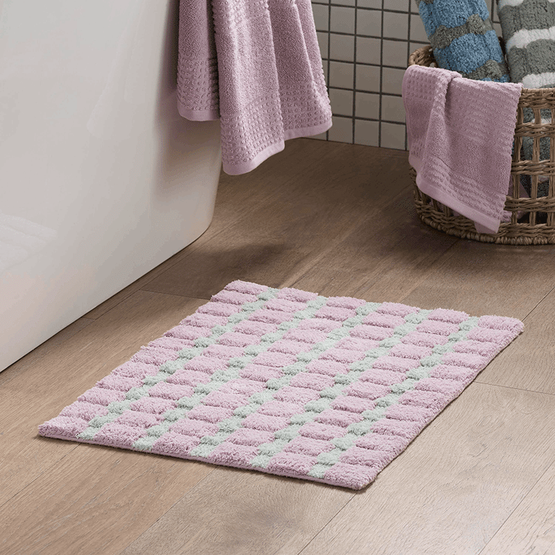 Martex Sculpted Bath Rug- Lilac/Grey
