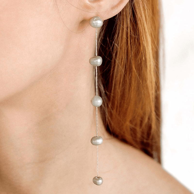 Dripping Pearl Delicate Drop 18k Gold Plated Earrings