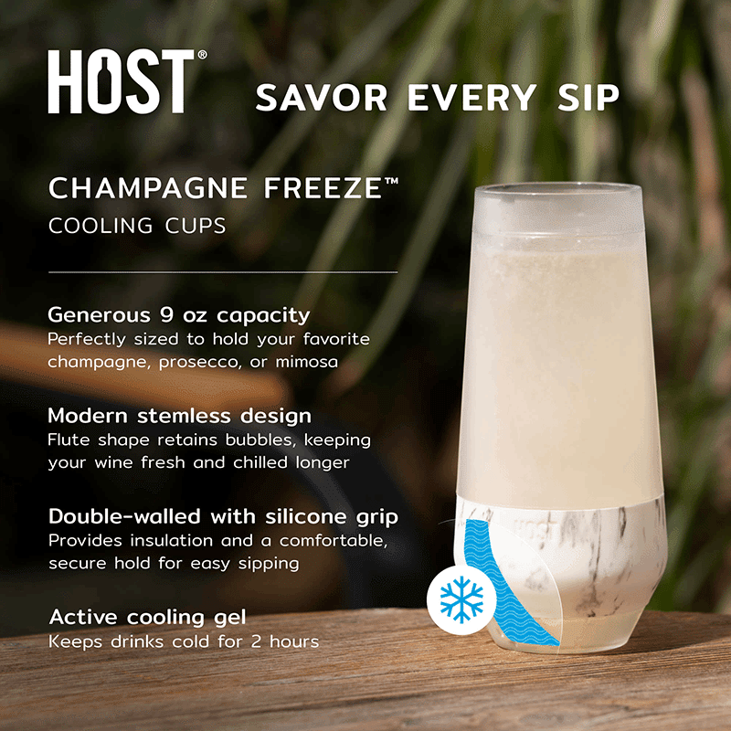 FREEZE Glitter Cooling Champagne Flute (Set of 4)