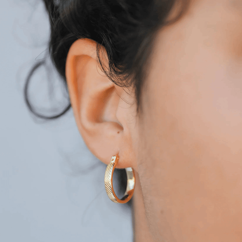 Gold Hoop - Textured