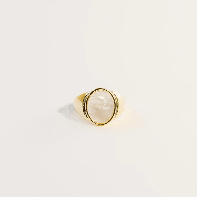 Mother of Pearl Signet Ring