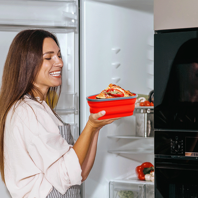Collapsible Reusable Pizza Storage Container