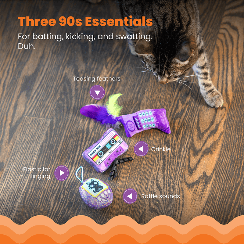 So Meowsome 90s Cat Toys, 3 pack