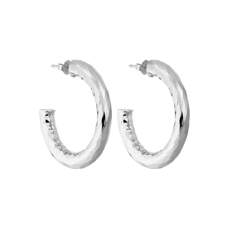1" Wavelet Hoops in Silver
