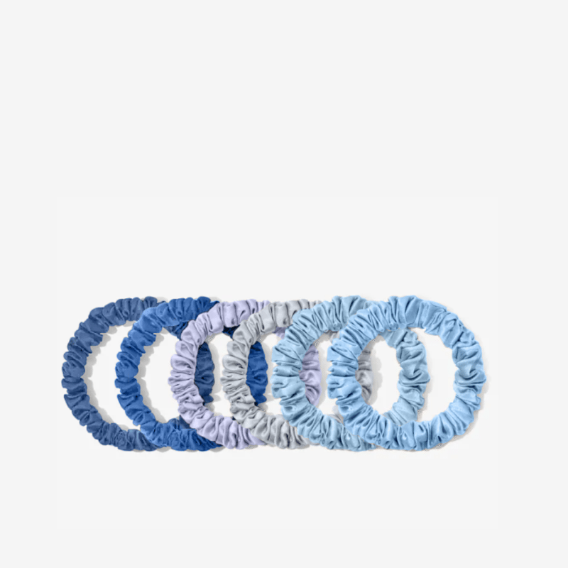 Silky Scrunchies - 6 Pack (Blue Multi)