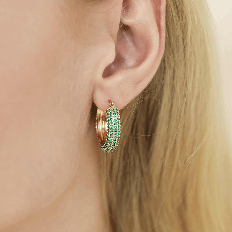 Sparkle Bits Mini Crystal 18k Gold Plated Hoops