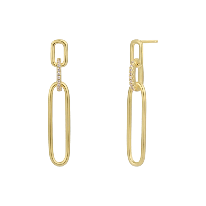 Pave Link Drop earring