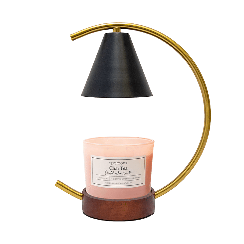 Half Moon Candle Warmer Lamp & Chai Tea Scented Candle