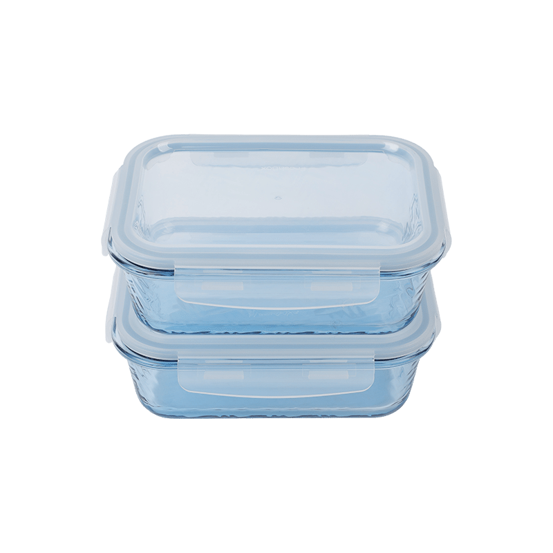 Textured Glass Containers w/ Lids 