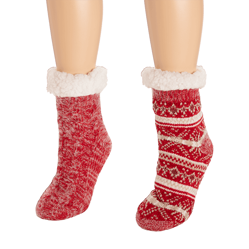 2 Pair Pack Chenille/Eyelash Mix Cabin Socks