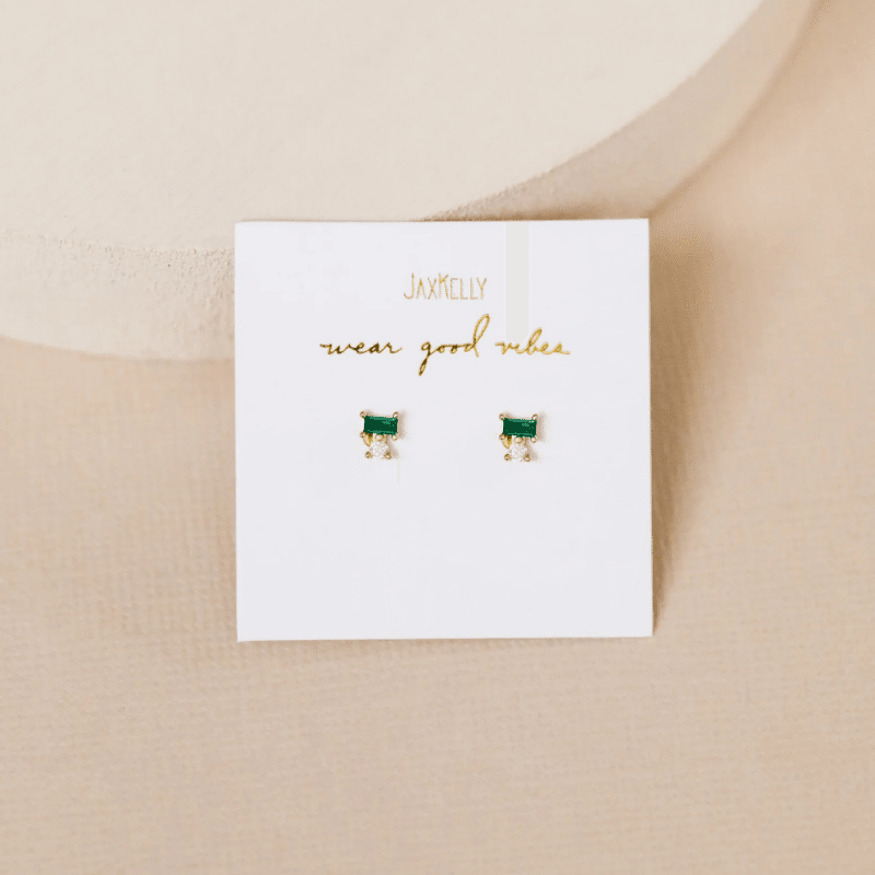 Double Stud Stack - Emerald