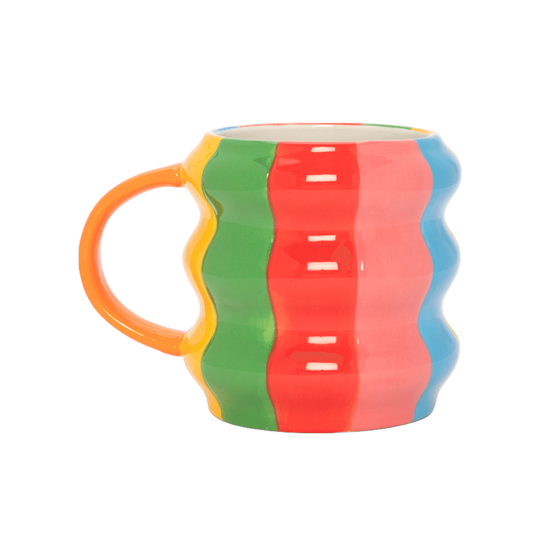 Ceramic Mug, Rainbow Wave