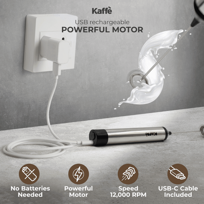 Rechargeable Milk Frother with Stand