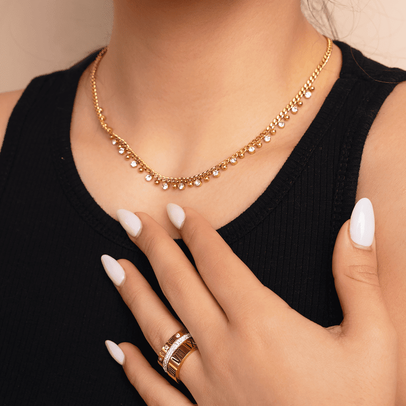 18K Gold Plated Stainless Steel Andrea Necklace