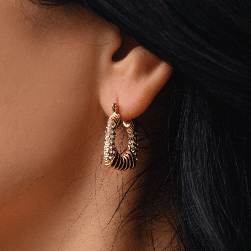 18K Gold Plated Stainless Steel Yana Hoops