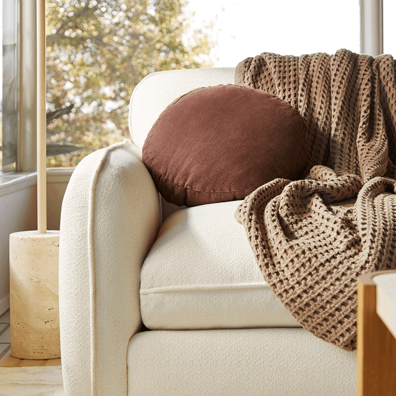 Waffle Cotton Throw, Mink