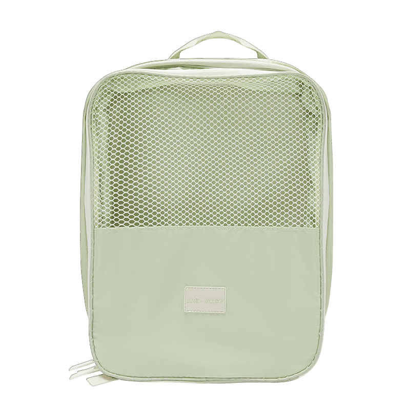 Quiet Luxe Double Zip Shoe Bag/Packing Organizer- Sage
