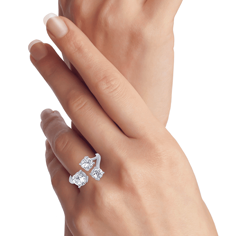 3 Round Cz Open Claw Ring - Size 6