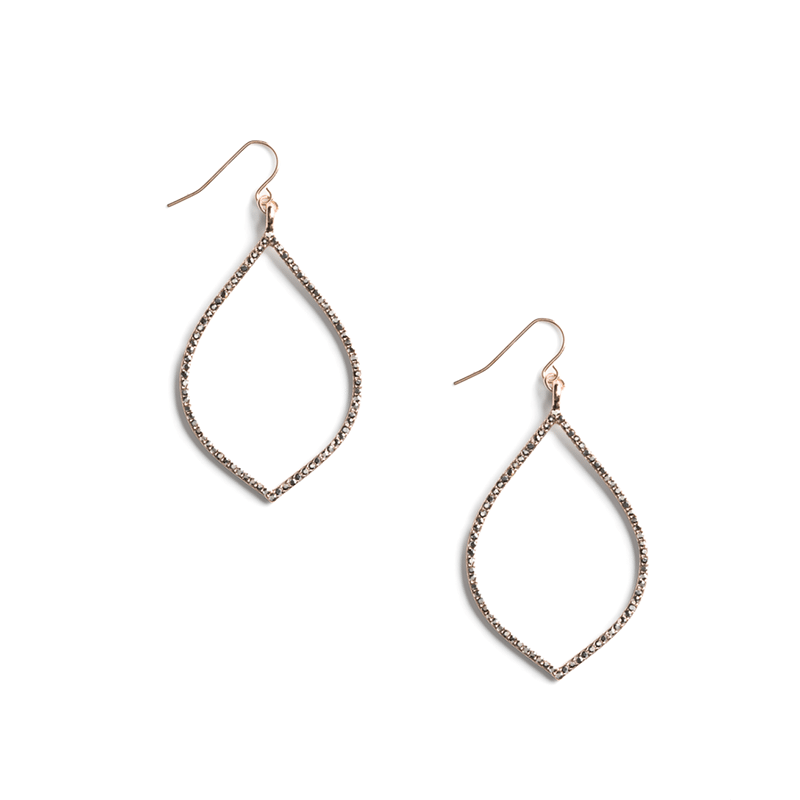 Pave Pointed Drop Hoop