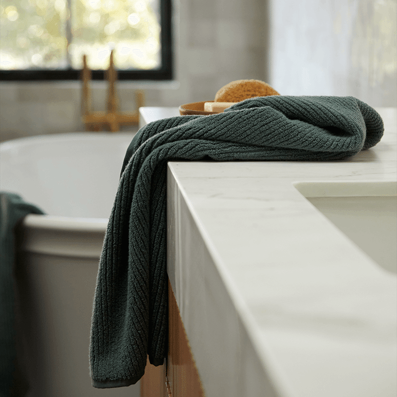 Soft Rib Towels, Agave, Hand Towel