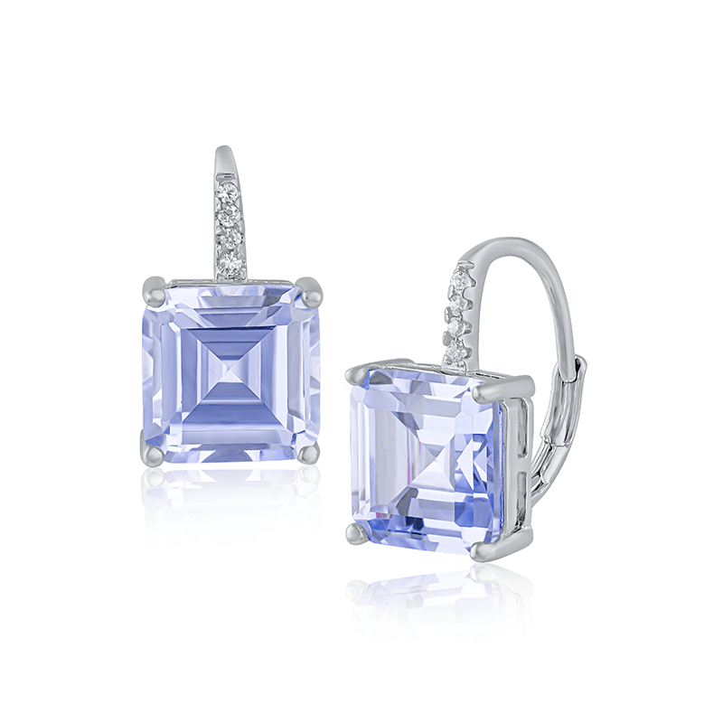 7 Cttw Asscher Cut CZ Delicate Drop Ear
