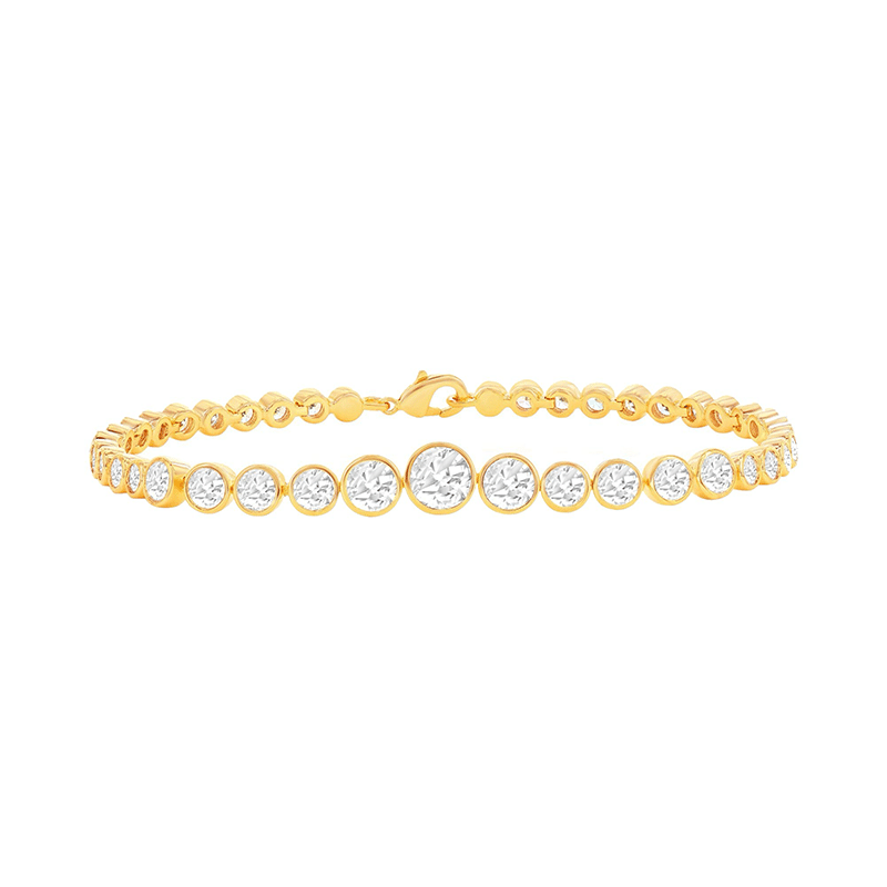 Graduated Round Cut Tennis Bracelet (Gold)