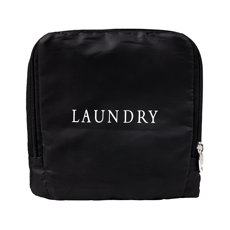 Black Laundry Bag White Print