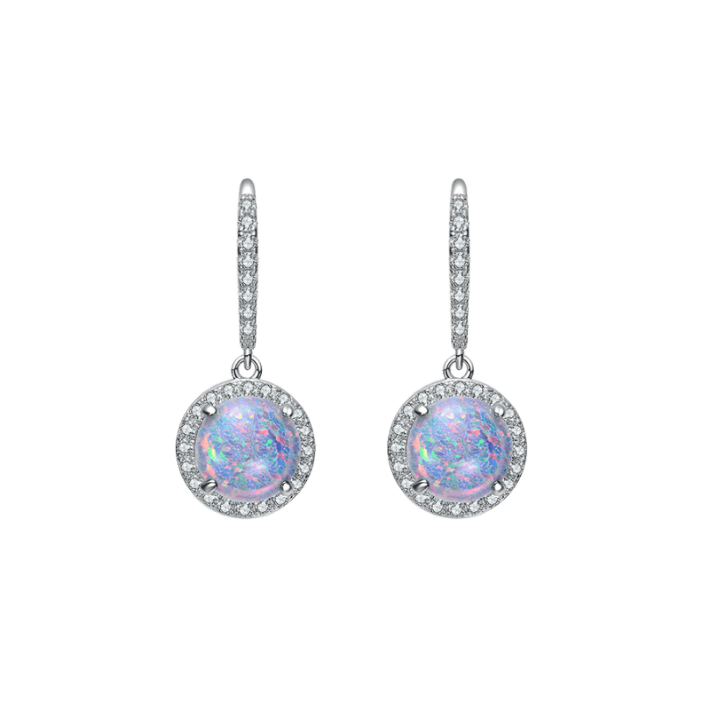 Halo Cluster Drop Dangle Earrings 