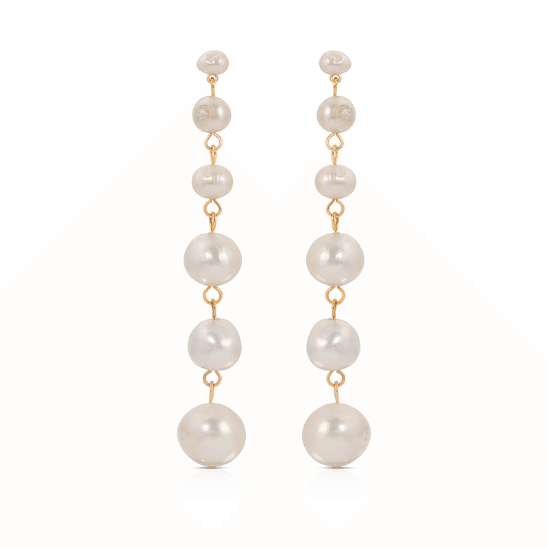Multi-Freshwater Pearl Linear Earrings