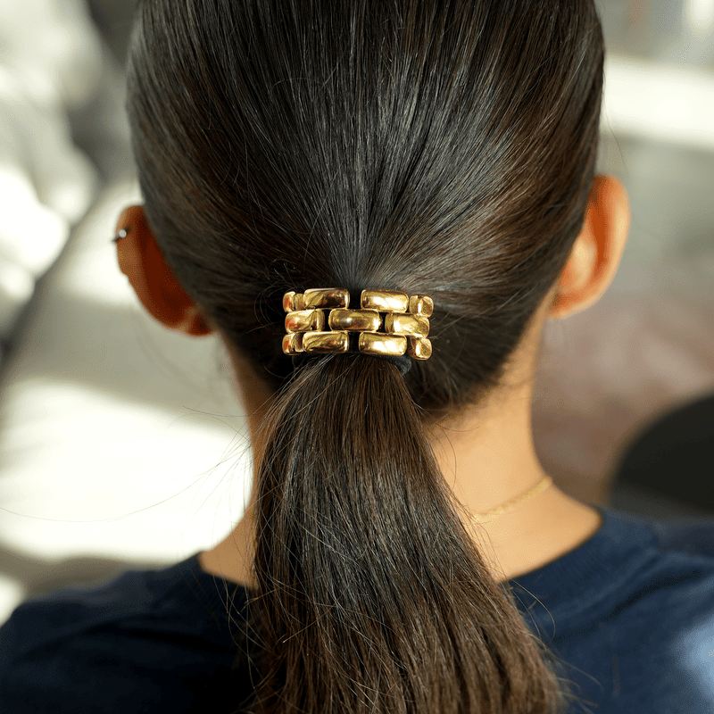 Stainless Steel Ria Gold Hair Tie (Set of 2)
