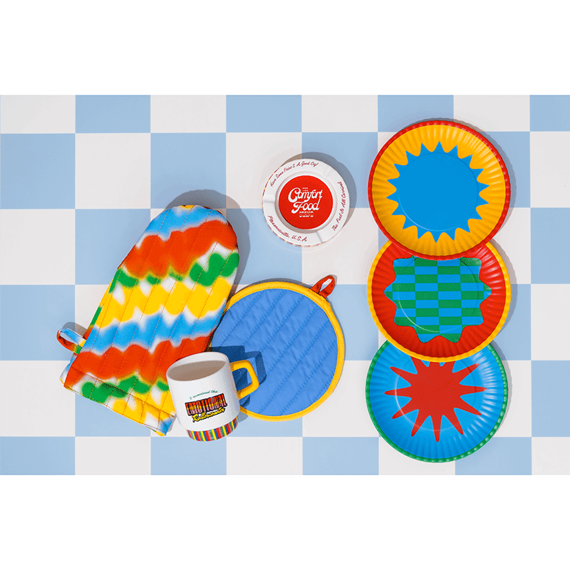 Oven Mitt and Pot Holder Set, Squiggles