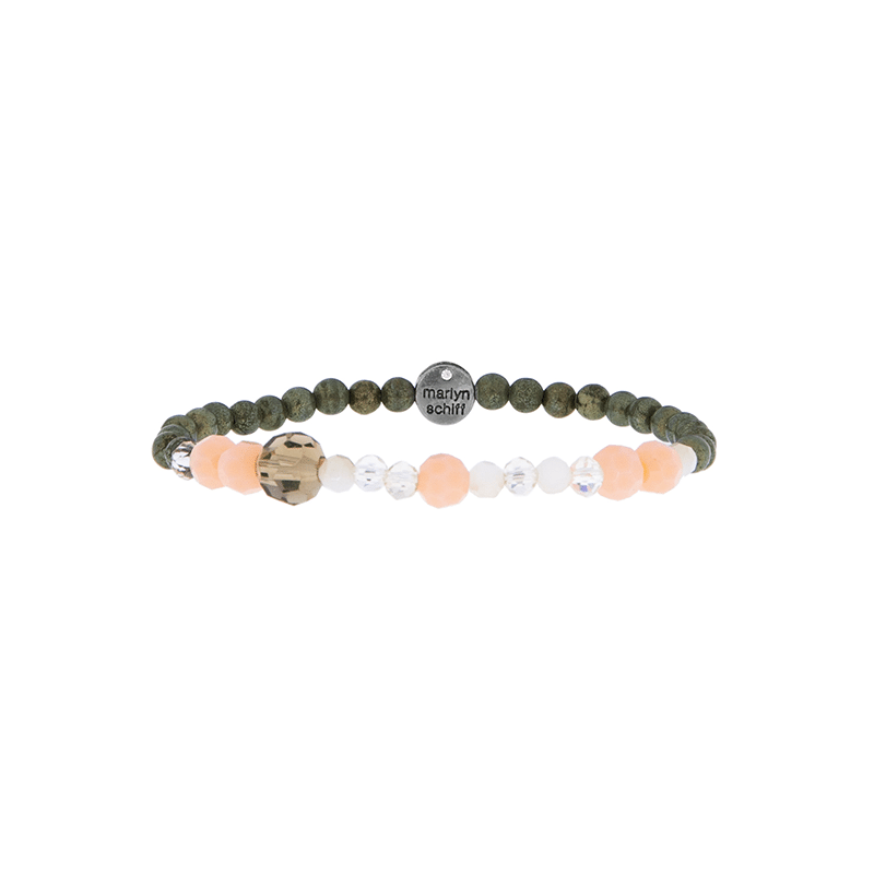 Stone/Mixed Glass Bead Stretch Bracelet