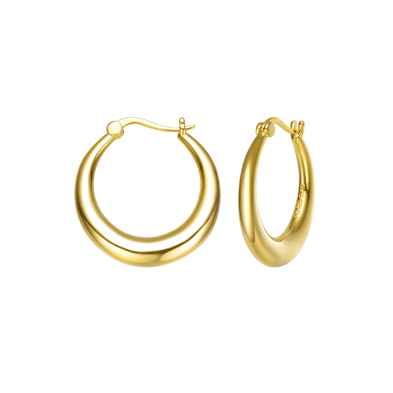 Picture of 14K Gold Plated Large Hoop Earrings (Gold)